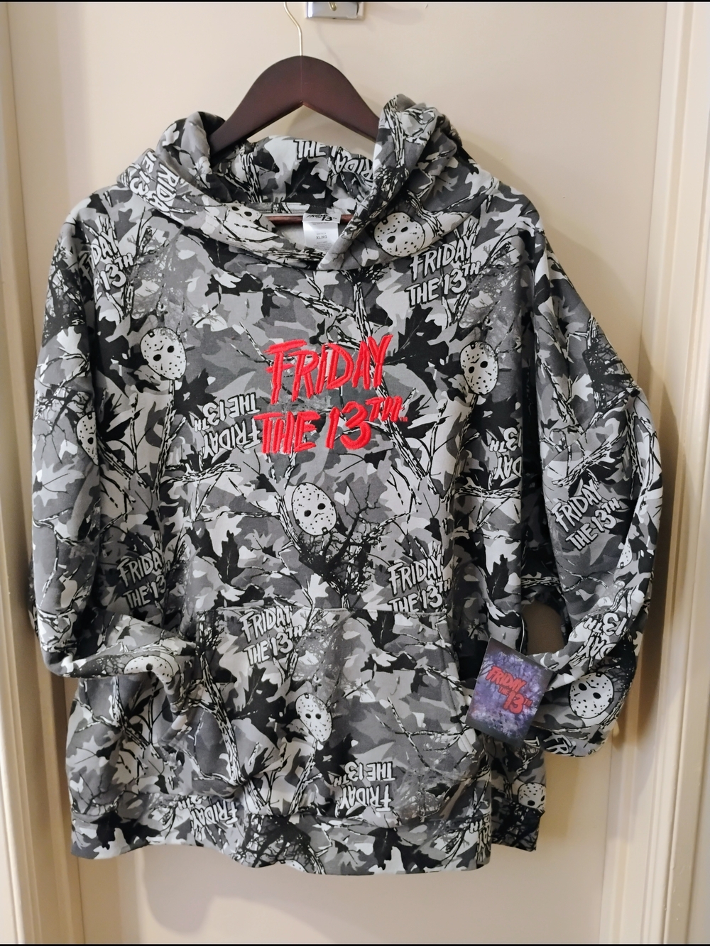 Women's' Black & Gray Camo Hoodie Friday The 13th